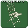SW140366белый Стул складной прямоугольный спинка сиденье с узором