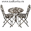 SW180420(бронза) Комплект мебели круглый разборный стол и 2 стула с узором клетка